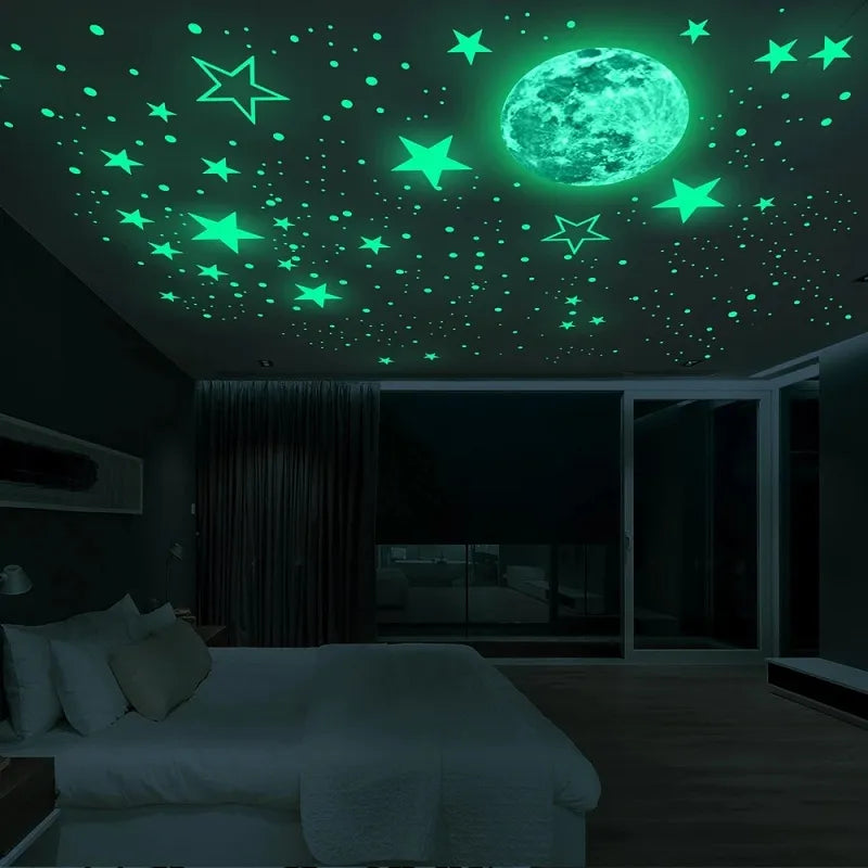 3D Stars Dots Wall Sticker