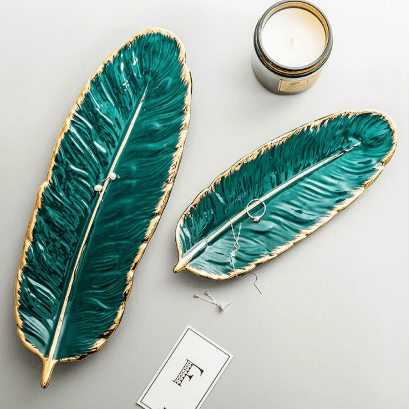 Ceramic Banana Leaf Trays