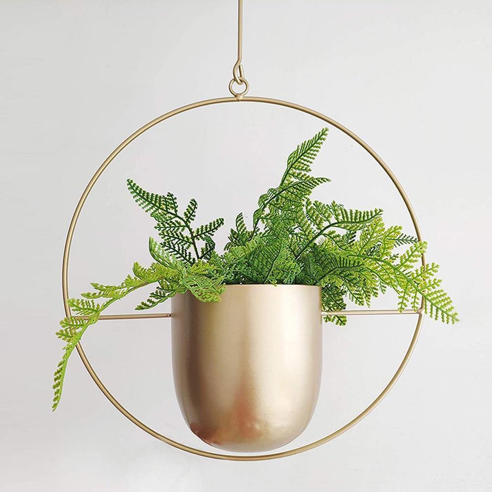 Halo Metal Hanging Planter Gold / Round | Sage & Sill